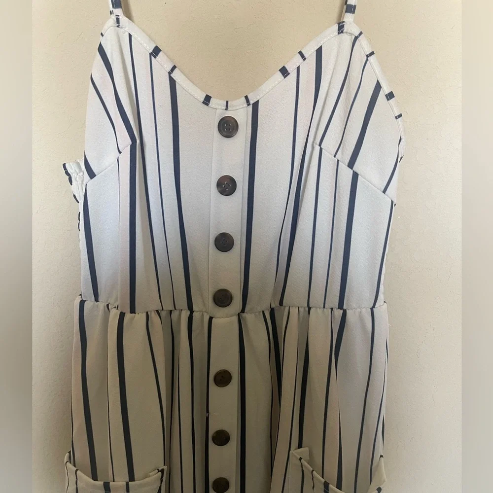 Striped Button-Down Dress - Picture 2 of 6